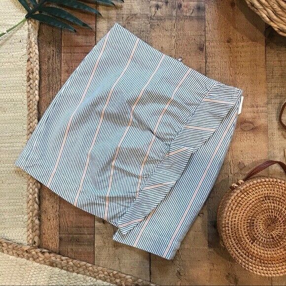 3x1 Blue White Striped Ruffled Mini Skirt Size XS Nillie Jane Ruffle Skirt NEW - Picture 1 of 7